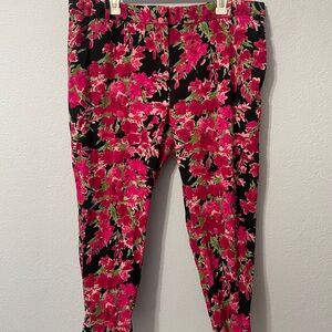 Floral Pants in Pink and Black
